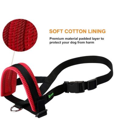 ILEPARK Adjustable Nylon Dog Muzzle - Stop Biting Barking & Chewing - Size M Red - International Shipping Available - Buy Online on GoSupps.com