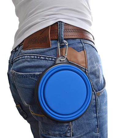 MOACC Foldable Silicone Dog Bowl Set - Travel Safe Dog & Cat Bowls with Staligs Buckle (1000ml Blue & Green) - Ideal for Food & Water - Buy Online on GoSupps.com