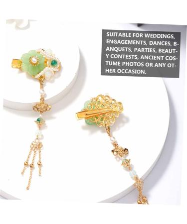 minkissy 3 Pairs Tassel Hair Clip Women Hairpin Antique Chinese Hair Pins Chinese Flower Hair Clips Japanese Bride Hairpins Accesorios Para Mujer Jade Pearl Barrettes Hanfu Bun Miss - Buy Online on GoSupps.com