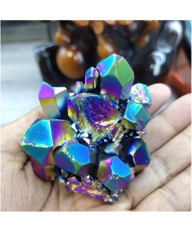 Natural Colorful Crystal Cluster Seven Rainbows Electroplating Crystal Stone Home Craft Decorations (Size : 80-100g) - Buy Online on GoSupps.com