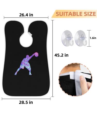 Slam Dunk Decor Beard Apron | Non-Stick Beard Hair Catcher Bib for Men | Soft Fabric with Suction Hooks - Black - Buy Online on GoSupps.com