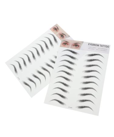 Beavorty Realistic Eyebrow Tattoos 2pcs 3d Eyebrow Stickers Imitation Eyebrow Makeup Eyes Brown Natural Simple Artificial Eyebrow Eyebrow Stencils