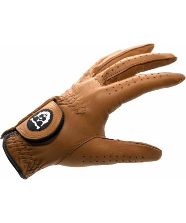 Buy Premium BEAVER GOLF Men's Left-Hand Cabretta Leather Golf Gloves - Sustainable Handmade Quality - Brown Color - Buy Online on GoSupps.com
