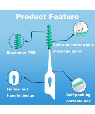 160 Pcs Silicone Interdental Brushes - Soft & Elastic Tooth-Marching Sticks for Gum Massage - Portable Green Tooth Silk - Buy Online on GoSupps.com