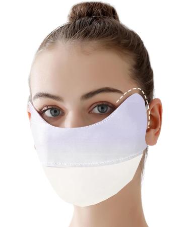 Face Masque for Sun Protection | Breathable UV Protection Ice Silk Sun Masque 3D Sunscreen Masque for Fishing Hiking Cycling Reusable Face for Women Eye Protection Gradient milk purple - Buy Online on GoSupps.com