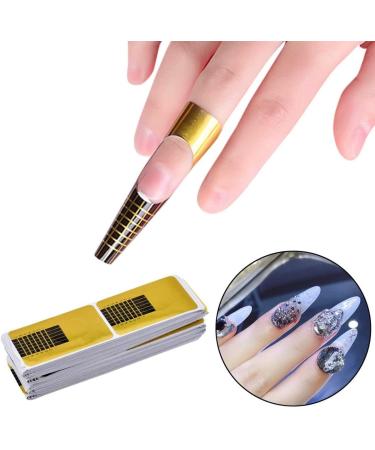 Ailovone Self-Adhesive Golden Nail Template - 200pcs Gel Nail Art Stencils for Perfect Fingernail Extensions - Buy Online on GoSupps.com