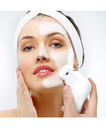 Pessido Waterproof Spin Facial Cleansing Brush Set with 6 Brush Heads - Gentle Exfoliating, Deep Cleansing, Massaging - for Men and Women (White) - Buy Online on GoSupps.com
