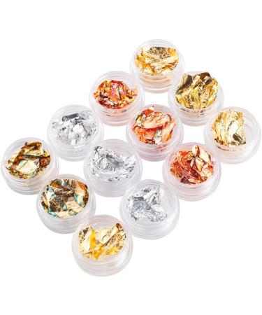 Gold Silver Manicure Paper Manicure Irregular Aluminum Foil Nail Paper Gold Silver Nail Decorative Paper Glitter Manicure Paper 12 Cans - Buy Online on GoSupps.com