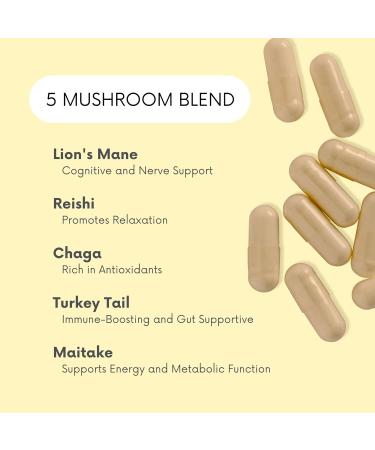 Mood Mushrooms - Lifted Mushroom Supplement - Lion's Mane Reishi Chaga Turkey Tail Maitake - Energy Focus Stress Relief - Buy Online on GoSupps.com