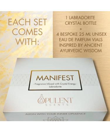 MANIFEST Labradorite Crystal Perfume 3.4oz | Third Eye Chakra Healing & Ayurvedic Aromatherapy | Long-Lasting Mint Luxury EDP | Spiritual Gift for Men & Women - Buy Online on GoSupps.com
