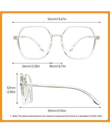 Cyxus Oversized Clear Square Blue Light Glasses | Transparent Eyeglasses 06-clear 8108 - Buy Online on GoSupps.com