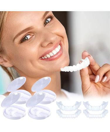 Comioke prostheses fake teeth 4 pair of wrong artificial temporary teeth broken for gnawing veneer cosmetic temporal teeth dentures prosthesis artificial veneers teeth above and below