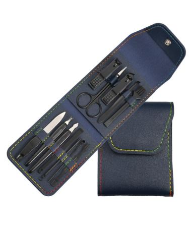 ZSLBMD Home Full Set of Manicure Nail Tools Set Nail Clippers Nail Clippers Beauty Nail Care 11*8.5CM Svart