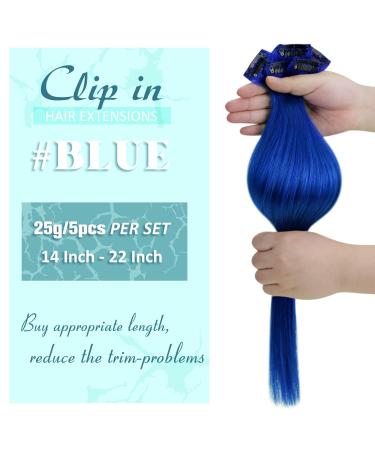 Runature Clip In Extensions | 40cm Remy Real Hair | Smooth Blue Clip Ins | 16 Inch 25g - Shop Internationally! - Buy Online on GoSupps.com