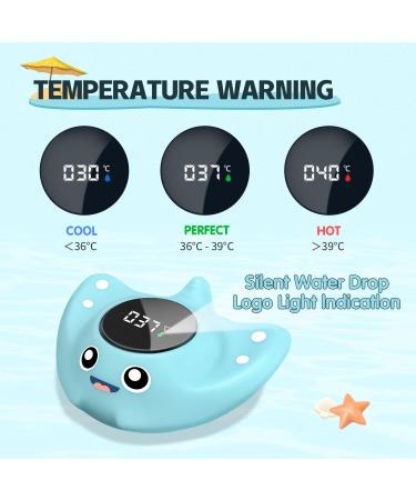 BabyElf Newborn Baby Digital Water Thermometer - Blue Fish Manta Ray - Buy Online on GoSupps.com