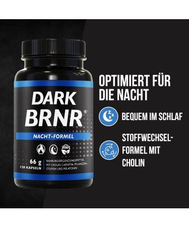 DARK BRNR Night Formula - Melatonin & L-Carnitine for Metabolism Support | 120 Capsules - Buy Online on GoSupps.com