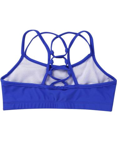 Moily Kids Girls Blue Cross Back Crop Top | Gymnastics Dance Sports Bra Size 14 - Buy Online on GoSupps.com