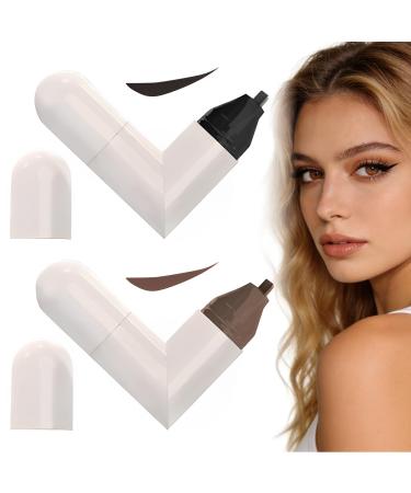 2pcs Eyeliner Stamp tampon eyeliner yeux Double Eye Liner Noir Waterproof Liquide Stamp S chage Rapide Longue Tenue Haute Pigmentation for Parties Travel Workdays Weddings