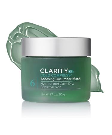 ClarityRx Cold Compress Soothing Cucumber Face Mask  Natural Plant-Based Cooling Facial Treatment with Aloe for Sensitive & Rosacea-Prone Skin (1.7 oz)