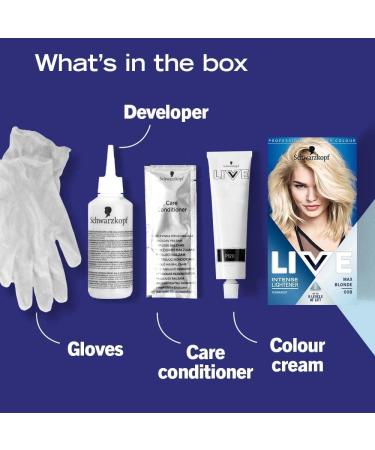 Live Schwarzkopf Color XXL HD Intense Colour Permanent Coloration 00B Max Blonde 1 Count (Pack of 1) Max Blonde 143 g (Pack of 1) - Buy Online on GoSupps.com