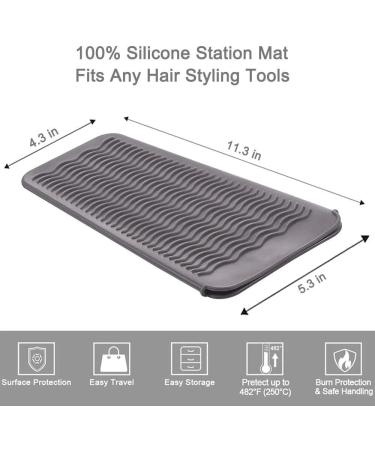 Silicone Heat Resistant Mat for Hair Tools - Portable Hair Straightener & Curling Iron Mat - Black - Buy Online on GoSupps.com