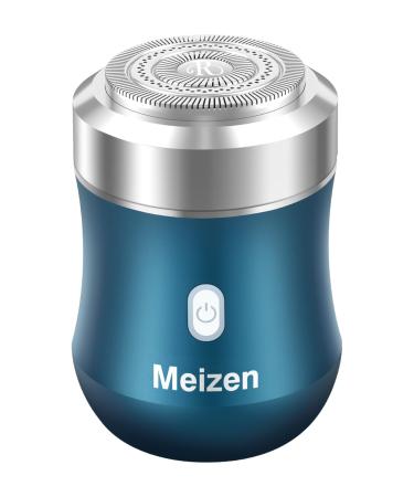 Mini Electric Shaver Electric Shaves for Men Alloy Body 25 Small Blades 6500RPM Motor Type-C Charging use for 45 Days IPX7 Waterproof Travel Shaver uitable for Home Car Trave H22S-Blue