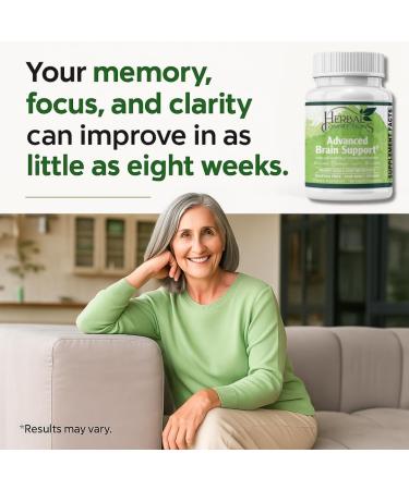 Herbal Connections Advanced Brain Support Cognitive Function & Memory Booster for Adults | Brain Health Supplement with Bacopa Monnieri Ginkgo & B-Vitamins | Non-GMO Gluten-Free - Buy Online on GoSupps.com