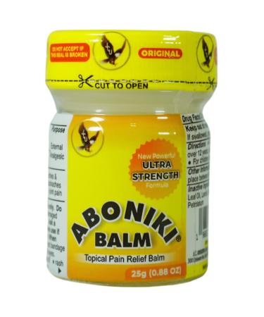 Aboniki Balm Ultra Strength (1 Glass Jar) New Powerful and Fast-Acting Formula for Whole Body Pain Relief. Soothes Aches and Pain. Deep Heat and Cooling Sensation Dual Action New Ultra Strength White Formula 1 Glass Jar