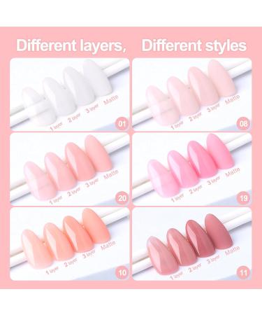 NXJ INFILILA Nude Gel polish 6 Colors Gel Nail Polish Set Milky Nude Pink Gel Nail Polish Kit DIY Nail Art at Home Professional Nail Salon Translucent Nail Polish - Buy Online on GoSupps.com