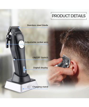Professional Cordless Hair Clipper Trimmer Kit with Charging Stand - 8 Guided Combs Included for Men's Haircut Grooming at Home or Barbershop - Buy Online on GoSupps.com