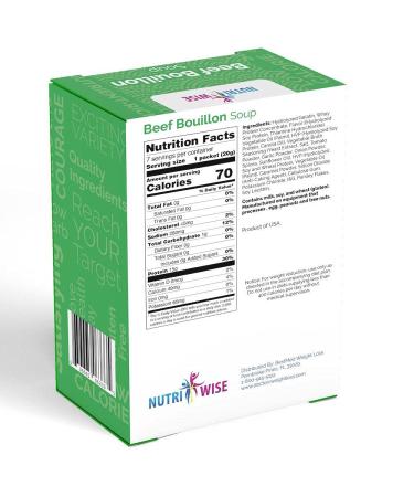 NutriWise Beef Bouillon Soup - High Protein, Low Calorie, Low Carb (7/box) - Buy Online on GoSupps.com