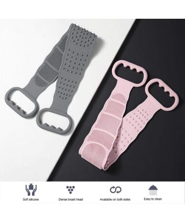 Double-Sided Silicone Bath Towel & Body Scrubber - Exfoliating Back Strap Massager for Men & Women - Buy Online on GoSupps.com