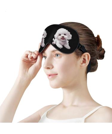 Cute Poodle Dog Eye Mask - Funny Soft Blindfold with Adjustable Strap for Sleep & Travel | Best Night Eyeshade - Buy Online on GoSupps.com