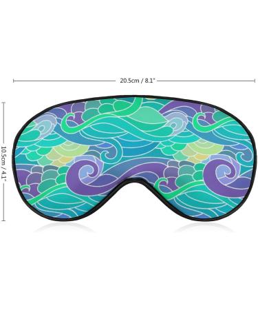 Light-Blocking Japanese Wave Sleep Mask | Comfortable Adjustable Eye Cover for Travel & Sleep | Soft Blue Blindfold for Women & Men - Buy Online on GoSupps.com