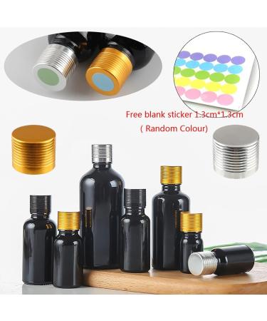 Tianzd 4-Piece 30ml Gloss Black Glass Bottles - Sealed Stopper & Gold Aluminum Caps for Essential Oils Fragrance Perfume & Aromatherapy - Buy Online on GoSupps.com