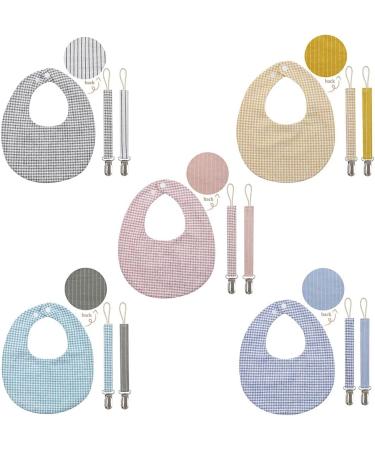 GLASSNOBLE Pacifier Chain & Baby Bib Clips Set - Double-Sided Nipple Holder | International Shipping - Buy Online on GoSupps.com