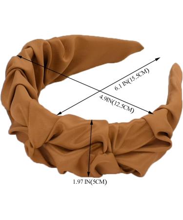 Bellisia Headbands for Women's Hair Black Ruched Headbands Brown Ruffled Wide Headbands Fabric Hair Bands Fashion Hairband Designer Turban Hair Accessories for Girls Black and Brown - Buy Online on GoSupps.com