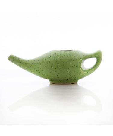 2activelife Ceramic Neti Pot for Nasal Rinse Yoga Jal Neti Pot Sinus & Congestion Relief 225ml Capacity Freckle Green Pattern Durable Leak-Proof Dishwasher Safe - Buy Online on GoSupps.com