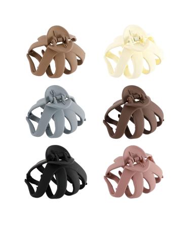 6Pcs Octopus Hair Clips Matte Hair Claws Hair Clips for Thick Hair Large Octopus Clip for Women and Girls Hair Accessories Super Strong Hold Grip Hair Jaw Clip - Buy Online on GoSupps.com