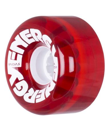Radar Wheels - Energy 65 - Roller Skate Wheels - 4 Pack of 78A 35mm x 65mm Quad Skate Wheels Clear Red