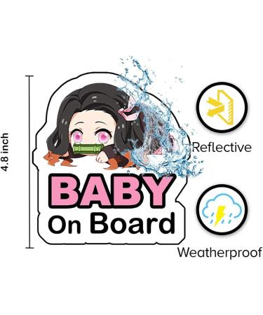 Daina Baby Nezuko On Board Reflective Bumper Sticker- Kid Safety Slow Down Sign Decal (1 pc) - Buy Online on GoSupps.com