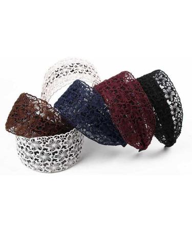 Black Flower Lace Hair Hoop for Women and Girls - Wide Headband for Makeup, Washing Face, and Hair Accessorizing - Buy Online on GoSupps.com