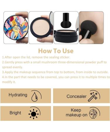 Horuili CC Cream Air Cushion Air Cushion CC Cream Moisturizing Concealer Foundation Waterproof Sweat-proof and Long-lasting for All Skin Types - Buy Online on GoSupps.com
