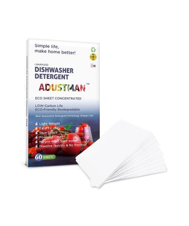 ECO Friendly Dishwasher Detergent 60 Count unscent 1 Pack More Convenient Dishwashing Pod liquid pacs tablets Powerful Cleaning Easy to Use(60 Count Pack of 1) 60 Count (Pack of 1)