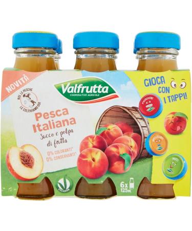 Valfrutta Succhi di Frutta Pasca Lot de 24 jus de fruits aux p ches italiennes boisson sans alcool 125 ml + 1 bo te de th glac San Benedetto au citron sans sucre 330 ml - Buy Online on GoSupps.com