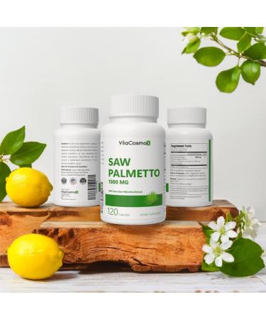 VitaCosmoX Saw Palmetto 1000mg 120 Vegan Capsules 60 Servings Gluten Free Non-GMO and Vegetarian Friendly - Buy Online on GoSupps.com