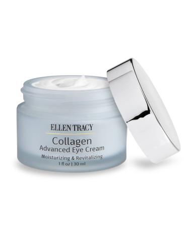 ELLEN TRACY Collagen Eye Cream | Advanced Anti-Aging Moisturizing & Revitalizing Cream for Removing Dark Circles  Wrinkles & Puffiness Under Eyes | Collagen  Dimethicone  30 ML  1 FL Oz