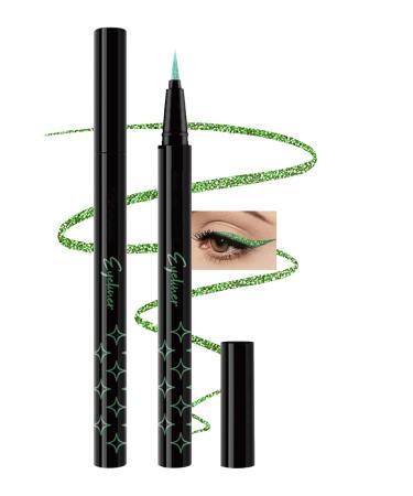 Lestpola Glittery liquid green eyeliner - Metallic finish - Waterproof - Long-lasting - Smooth - Colorful - Highly pigmented - Makeup for cosplay Party06
