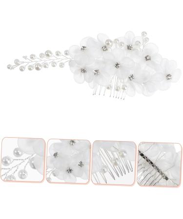 BIUDECO Women Hair Accessory Wedding Headwear Silver Barrettes Hair Accessories for Women Bridal Comb Clip Flower Hairpin Bridal Hair Red Flower Hair Clips Miss Hair Comb White The Flowers - Buy Online on GoSupps.com