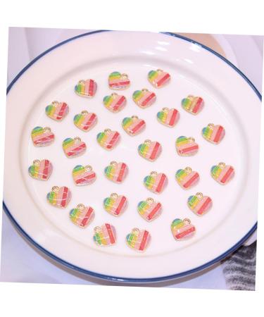 DIYEAH 60 Pcs Peach Heart Drop Oil Pendant Enamel Heart Charms Diy Pendant Alloy Accessories Gold Powder - Buy Online on GoSupps.com